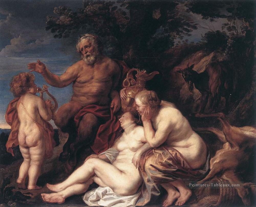 Éducation de Jupiter Flamand Baroque Jacob Jordaens Peintures à l'huile